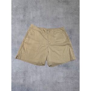 BCG Chino Shorts Womens 12 Khaki Tan Performance Stretch SGBCWP6031 EUC